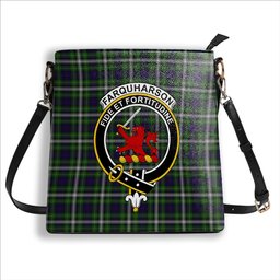 ScotsTee Shop Scottish Farquharson Dress Crest Tartan Bucket Bag Ladies Shoulder Bag Midi