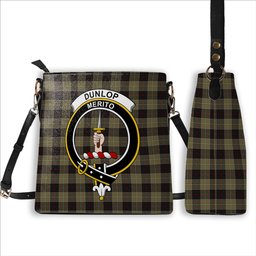 ScotsTee Shop Scottish Dunlop Hunting Crest Tartan Bucket Bag Ladies Shoulder Bag Midi