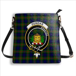 ScotsTee Shop Scottish Dundas Modern 02 Crest Tartan Bucket Bag Ladies Shoulder Bag Midi