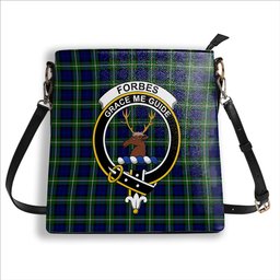 ScotsTee Shop Scottish Forbes Modern Crest Tartan Bucket Bag Ladies Shoulder Bag Midi