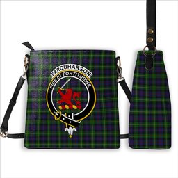 ScotsTee Shop Scottish Farquharson Crest Tartan Bucket Bag Ladies Shoulder Bag Midi
