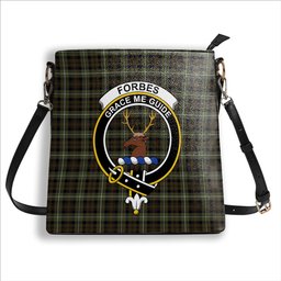 ScotsTee Shop Scottish Forbes of Druminnor Crest Tartan Bucket Bag Ladies Shoulder Bag Midi