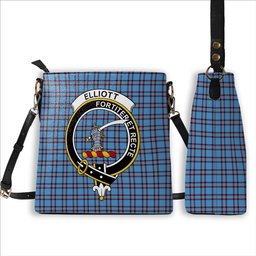ScotsTee Shop Scottish Elliot Ancient Crest Tartan Bucket Bag Ladies Shoulder Bag Midi