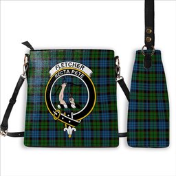 ScotsTee Shop Scottish Fletcher 2 Crest Tartan Bucket Bag Ladies Shoulder Bag Midi