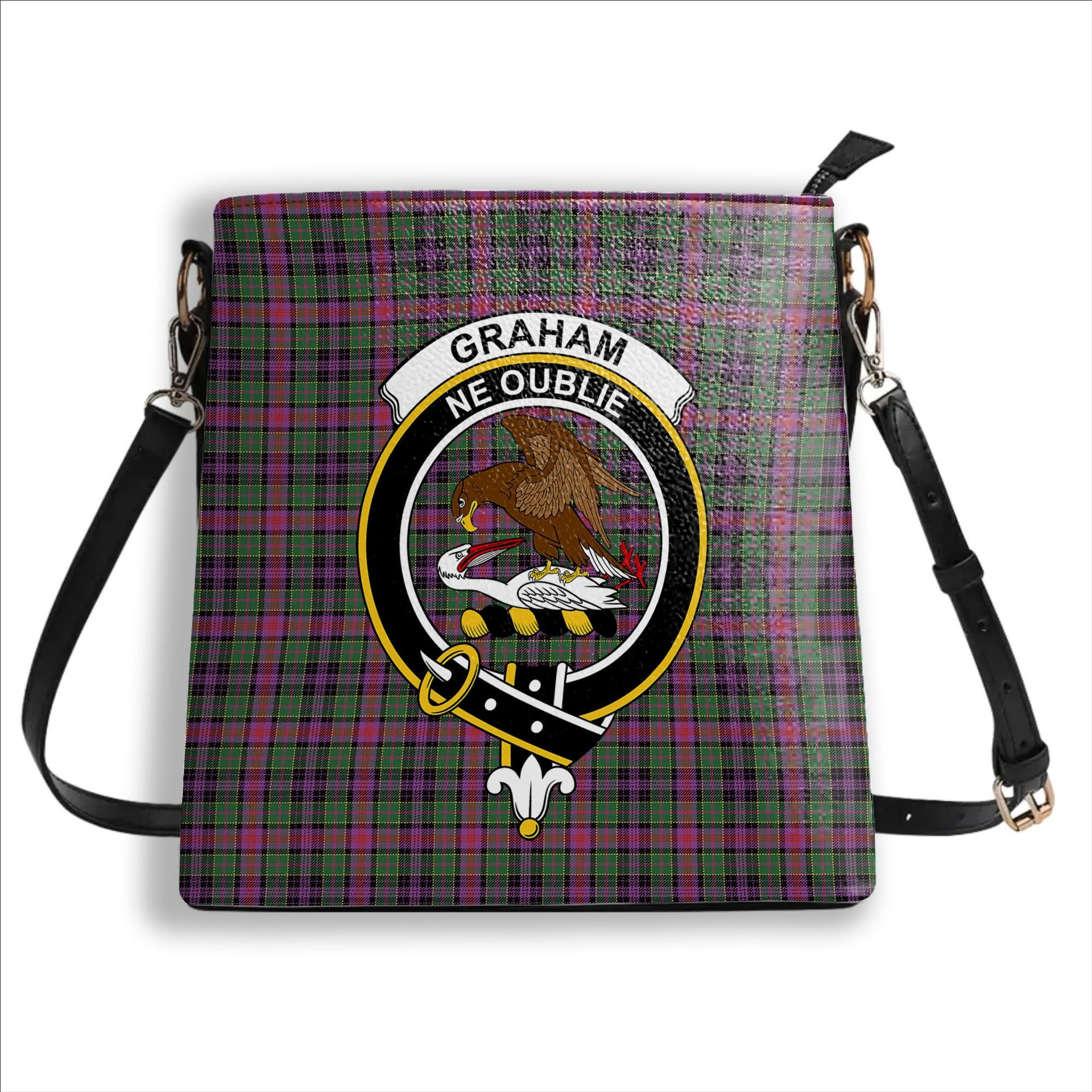 ScotsTee Shop Scottish Graham of Airth Ancient Crest Tartan Bucket Bag Ladies Shoulder Bag Midi