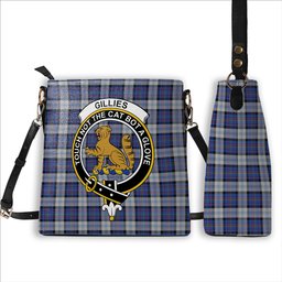 ScotsTee Shop Scottish Gillies Dress Blue Crest Tartan Bucket Bag Ladies Shoulder Bag Midi