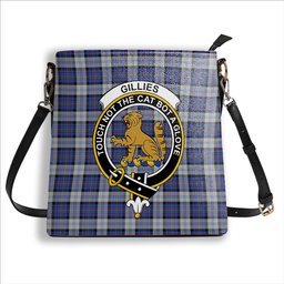 ScotsTee Shop Scottish Gillies Dress Blue Crest Tartan Bucket Bag Ladies Shoulder Bag Midi