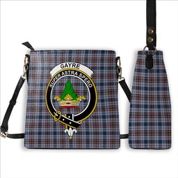 ScotsTee Shop Scottish Gayre Hunting Modern Crest Tartan Bucket Bag Ladies Shoulder Bag Midi