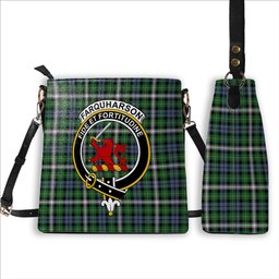 ScotsTee Shop Scottish Farquharson Dress Ancient Crest Tartan Bucket Bag Ladies Shoulder Bag Midi
