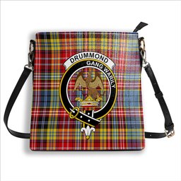 ScotsTee Shop Scottish Drummond of Strathallan Modern Crest Tartan Bucket Bag Ladies Shoulder Bag Midi