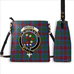 ScotsTee Shop Scottish Fraser of Altyre Ancient Crest Tartan Bucket Bag Ladies Shoulder Bag Midi