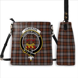 ScotsTee Shop Scottish Cameron Of Erracht Weathered Crest Tartan Bucket Bag Ladies Shoulder Bag Midi