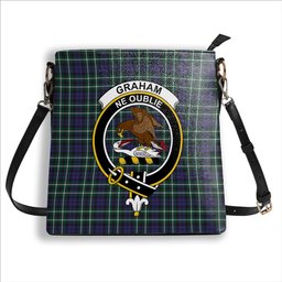 ScotsTee Shop Scottish Graham of Montrose Modern Crest Tartan Bucket Bag Ladies Shoulder Bag Midi