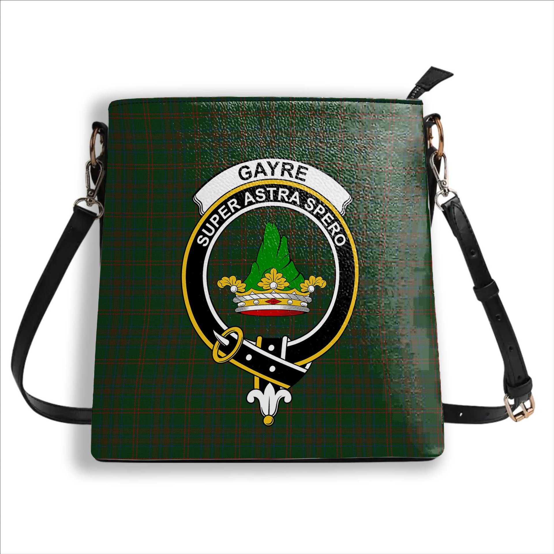 ScotsTee Shop Scottish Gayre Bodyguard Crest Tartan Bucket Bag Ladies Shoulder Bag Midi