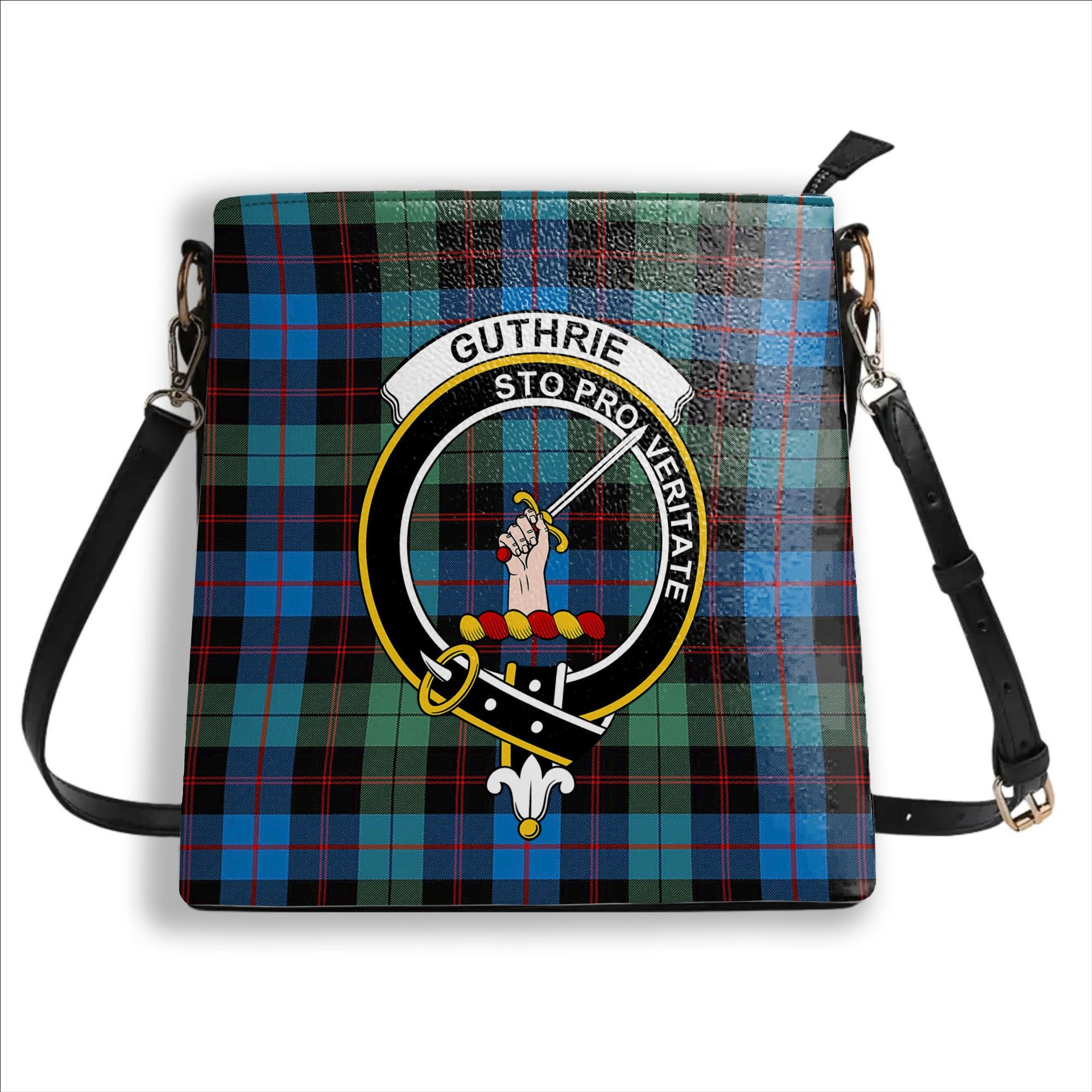 ScotsTee Shop Scottish Guthrie Ancient Crest Tartan Bucket Bag Ladies Shoulder Bag Midi