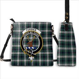 ScotsTee Shop Scottish Forbes Dress Modern Crest Tartan Bucket Bag Ladies Shoulder Bag Midi