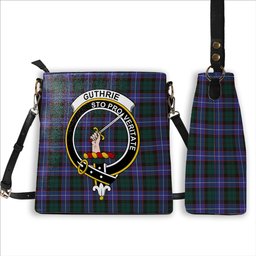 ScotsTee Shop Scottish Guthrie Modern Crest Tartan Bucket Bag Ladies Shoulder Bag Midi