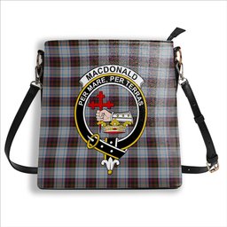 ScotsTee Shop Scottish MacDonald Dress 3 Crest Tartan Bucket Bag Ladies Shoulder Bag Midi