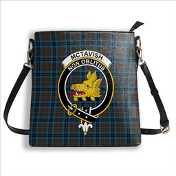 ScotsTee Shop Scottish McTavish Hunting Modern Crest Tartan Bucket Bag Ladies Shoulder Bag Midi