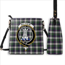 ScotsTee Shop Scottish Malcolm Dress Modern Crest Tartan Bucket Bag Ladies Shoulder Bag Midi