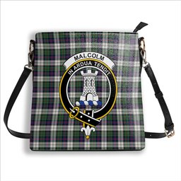 ScotsTee Shop Scottish Malcolm Dress Modern Crest Tartan Bucket Bag Ladies Shoulder Bag Midi