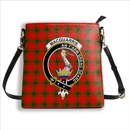 ScotsTee Shop Scottish MacQuarrie Modern Crest Tartan Bucket Bag Ladies Shoulder Bag Midi