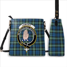 ScotsTee Shop Scottish Lamont Ancient Crest Tartan Bucket Bag Ladies Shoulder Bag Midi