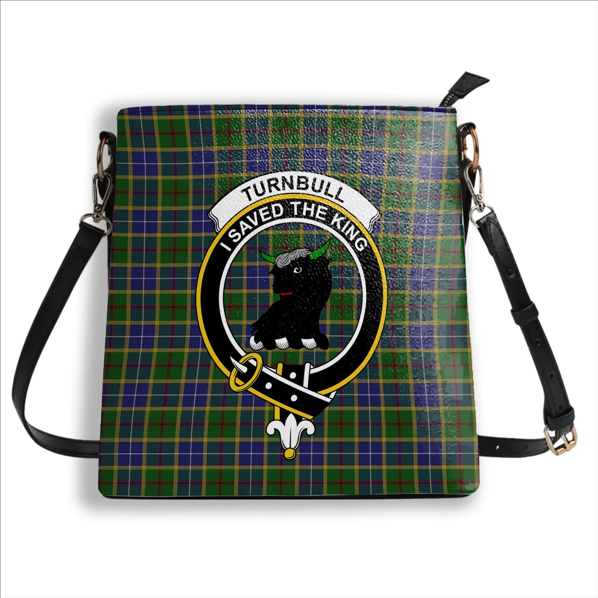 ScotsTee Shop Scottish Turnbull of Thornton Crest Tartan Bucket Bag Ladies Shoulder Bag Midi
