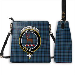 ScotsTee Shop Scottish McCorquodale Crest Tartan Bucket Bag Ladies Shoulder Bag Midi