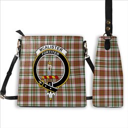 ScotsTee Shop Scottish McAlister Dress Ancient Crest Tartan Bucket Bag Ladies Shoulder Bag Midi