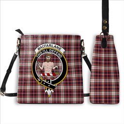 ScotsTee Shop Scottish MacFarlane Dress Modern Crest Tartan Bucket Bag Ladies Shoulder Bag Midi