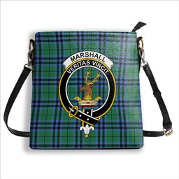 ScotsTee Shop Scottish Marshall Ancient Crest Tartan Bucket Bag Ladies Shoulder Bag Midi