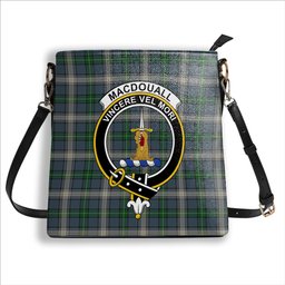 ScotsTee Shop Scottish MacDouall Crest Tartan Bucket Bag Ladies Shoulder Bag Midi