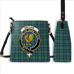 ScotsTee Shop Scottish Sinclair Hunting Ancient Crest Tartan Bucket Bag Ladies Shoulder Bag Midi