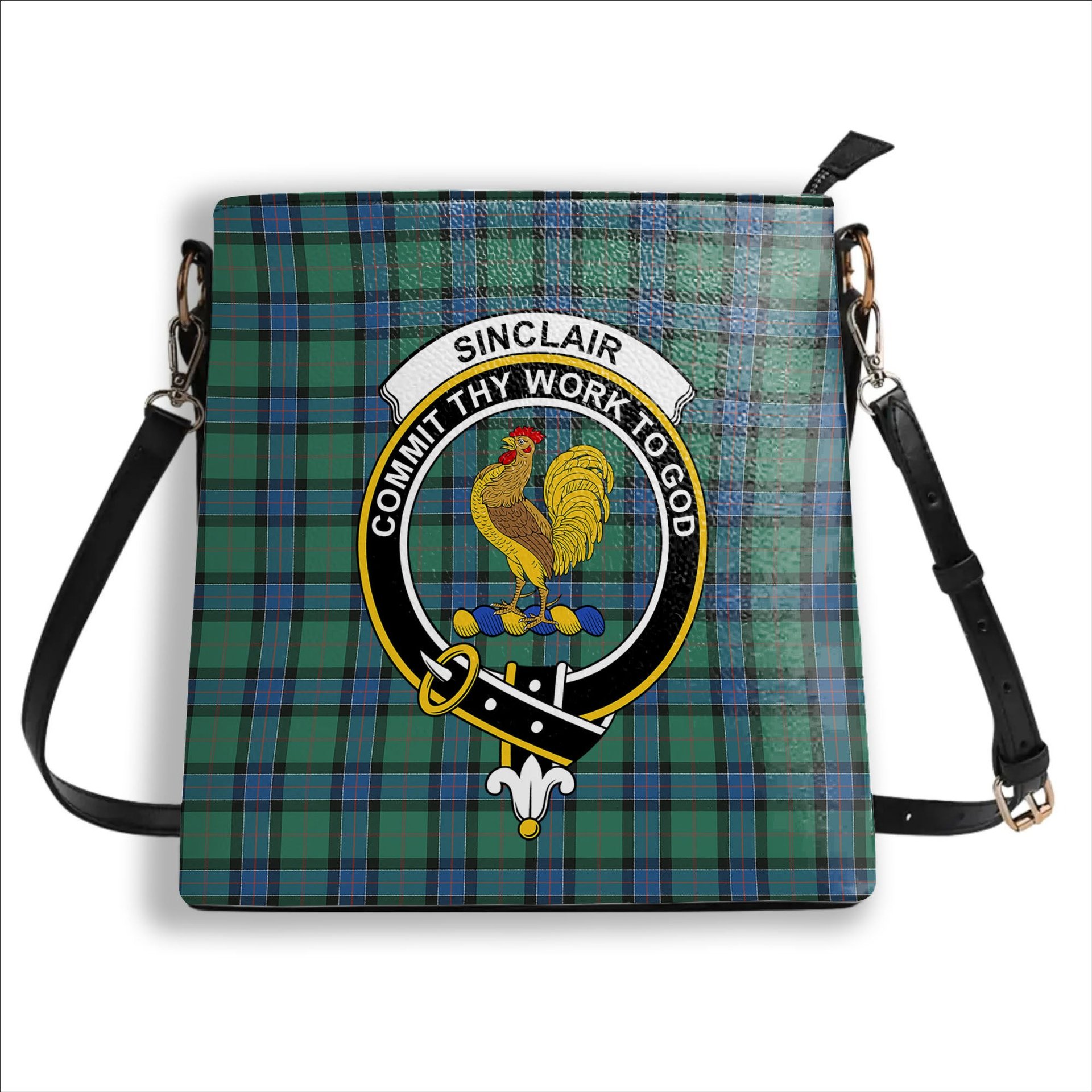 ScotsTee Shop Scottish Sinclair Hunting Ancient Crest Tartan Bucket Bag Ladies Shoulder Bag Midi