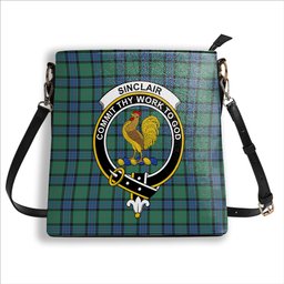 ScotsTee Shop Scottish Sinclair Hunting Ancient Crest Tartan Bucket Bag Ladies Shoulder Bag Midi