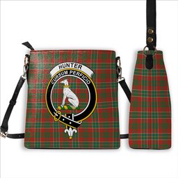 ScotsTee Shop Scottish Hunter USA Ancient Crest Tartan Bucket Bag Ladies Shoulder Bag Midi