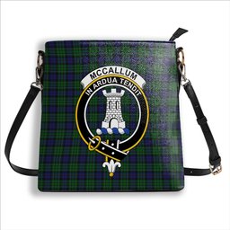 ScotsTee Shop Scottish McCallum Modern Crest Tartan Bucket Bag Ladies Shoulder Bag Midi