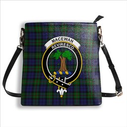 ScotsTee Shop Scottish MacEwen Crest Tartan Bucket Bag Ladies Shoulder Bag Midi