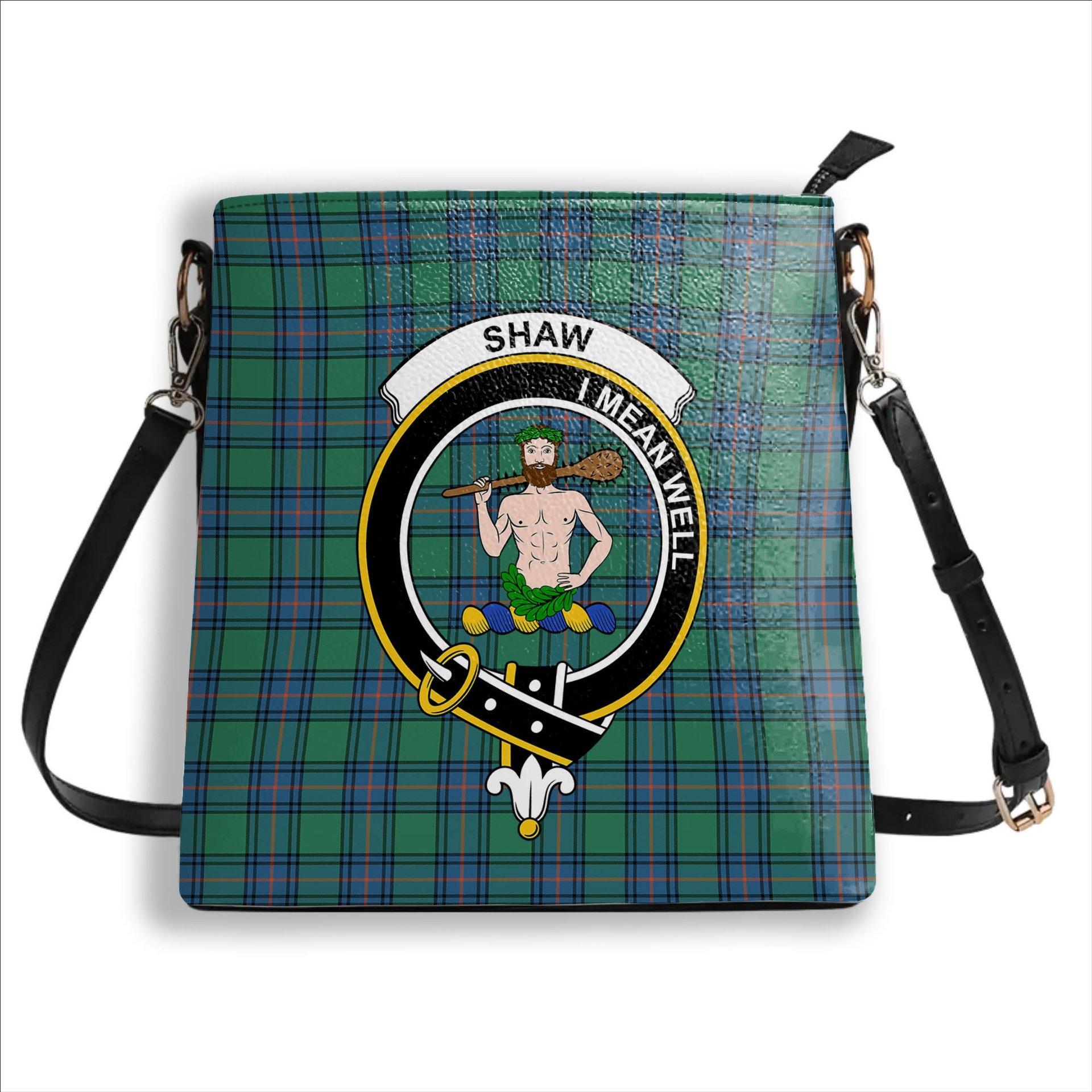 ScotsTee Shop Scottish Shaw Ancient Crest Tartan Bucket Bag Ladies Shoulder Bag Midi