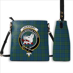 ScotsTee Shop Scottish Lockhart Crest Tartan Bucket Bag Ladies Shoulder Bag Midi