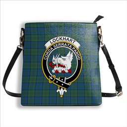 ScotsTee Shop Scottish Lockhart Crest Tartan Bucket Bag Ladies Shoulder Bag Midi