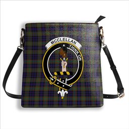 ScotsTee Shop Scottish McClellan Modern Crest Tartan Bucket Bag Ladies Shoulder Bag Midi