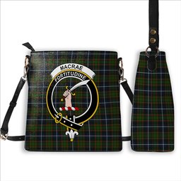 ScotsTee Shop Scottish MacRae Hunting Crest Tartan Bucket Bag Ladies Shoulder Bag Midi