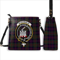 ScotsTee Shop Scottish McDonald of Clan Ranald Crest Tartan Bucket Bag Ladies Shoulder Bag Midi