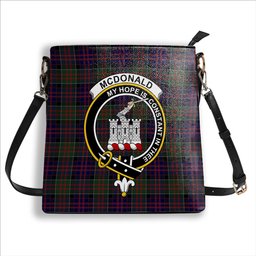 ScotsTee Shop Scottish McDonald of Clan Ranald Crest Tartan Bucket Bag Ladies Shoulder Bag Midi
