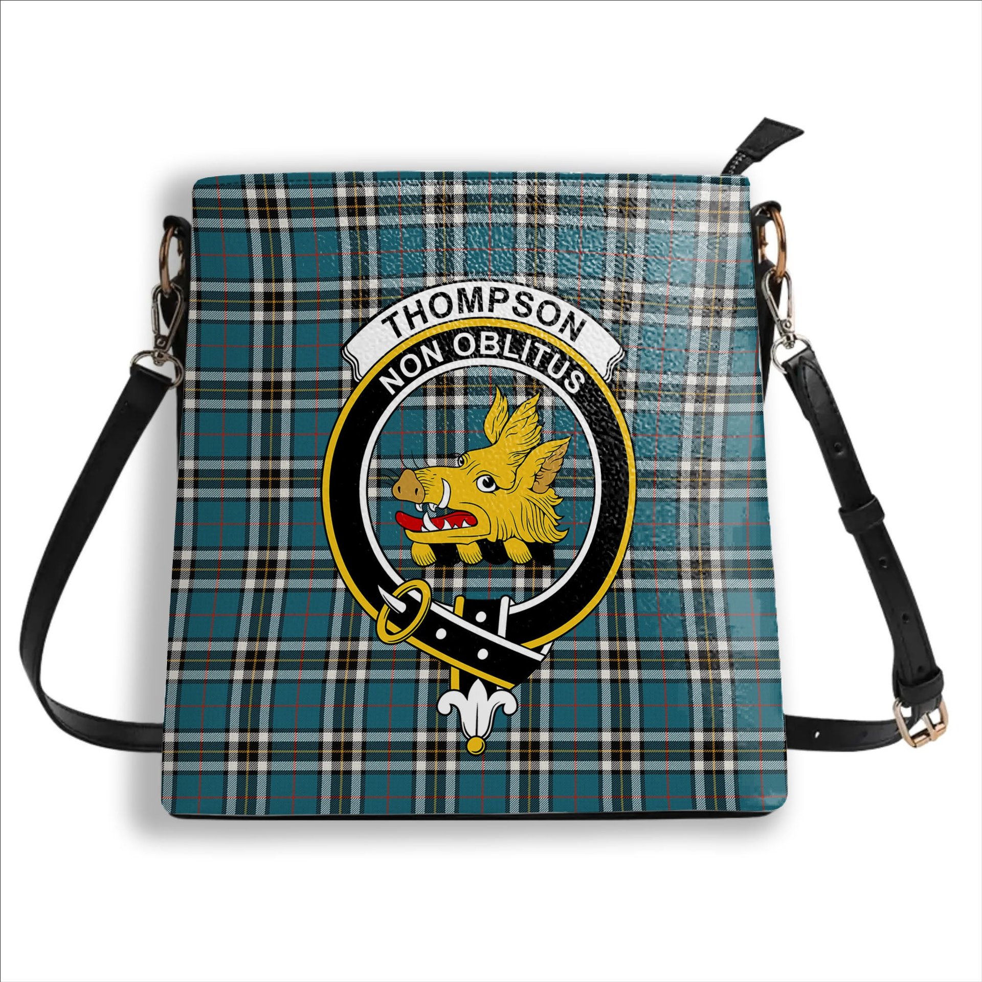 ScotsTee Shop Scottish Thompson Dress Blue Ancient Crest Tartan Bucket Bag Ladies Shoulder Bag Midi