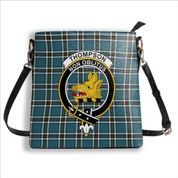 ScotsTee Shop Scottish Thompson Dress Blue Ancient Crest Tartan Bucket Bag Ladies Shoulder Bag Midi