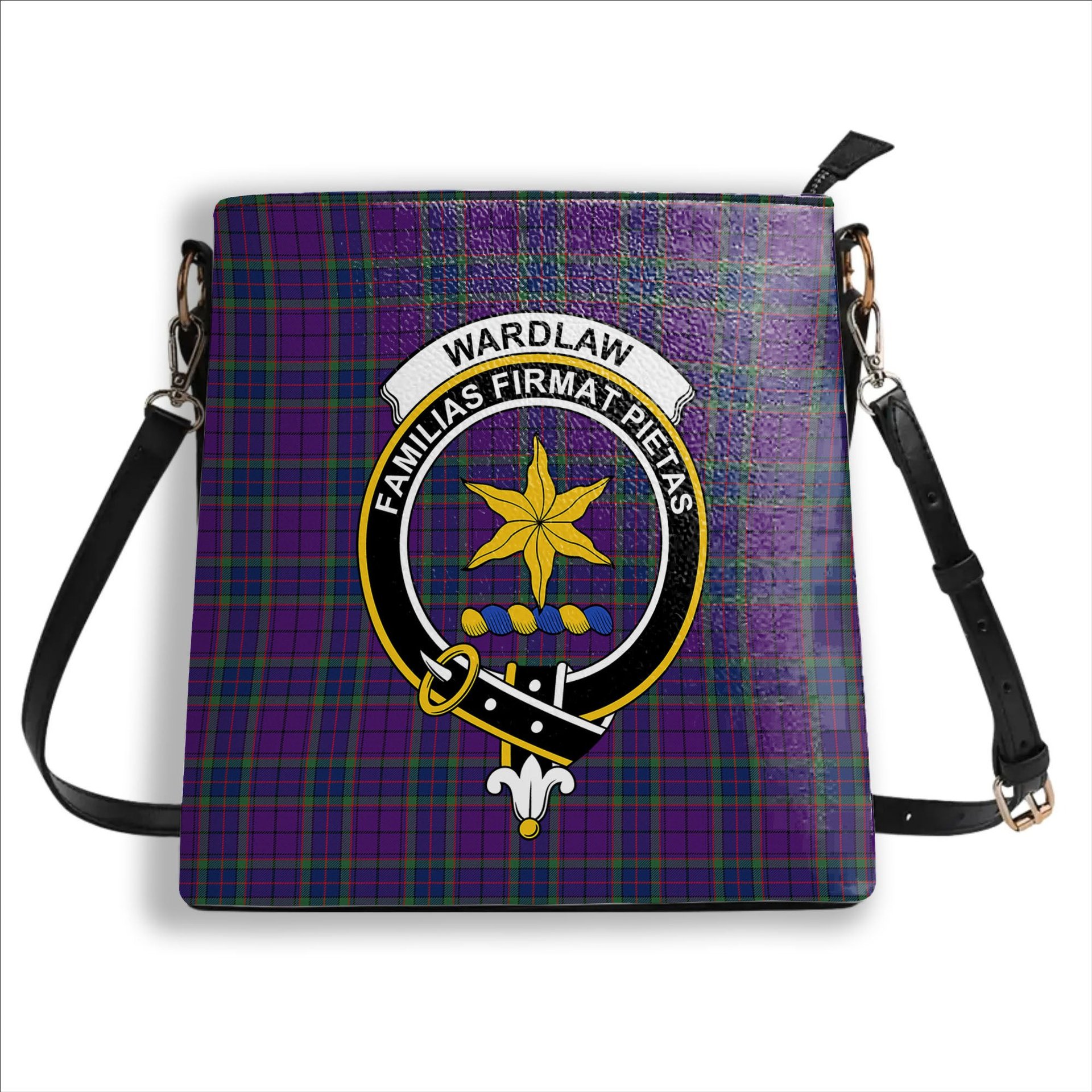 ScotsTee Shop Scottish Wardlaw Modern Crest Tartan Bucket Bag Ladies Shoulder Bag Midi