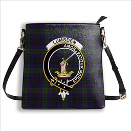 ScotsTee Shop Scottish Lumsden Hunting Crest Tartan Bucket Bag Ladies Shoulder Bag Midi
